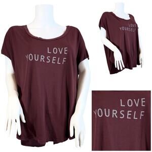 good YOUman Oversized High Low Hem Drop Shoulder Graphic Print Tee SZ M/L $79